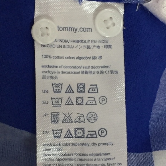Tommy Hilfiger Classic Fit Shirt Womens Small Blue White Cotton Button Up Top - Picture 8 of 11